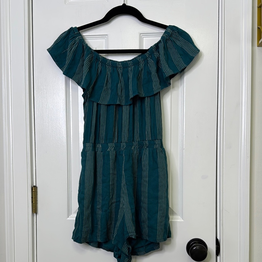 Japna Striped Off-Shoulder Romper